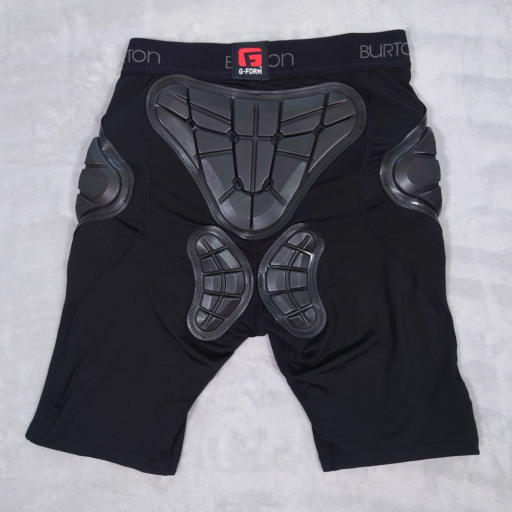 Burton G-Form Total Impact Padded Dryride Shorts Womens M Black Snowboard Skiing